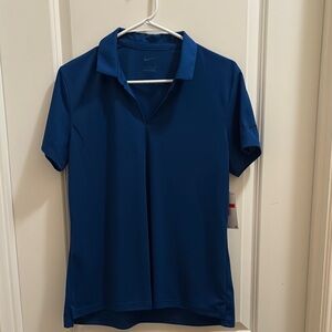 NWT Nike Dark Blue women’s v neck golf polo shirt athletic light weight